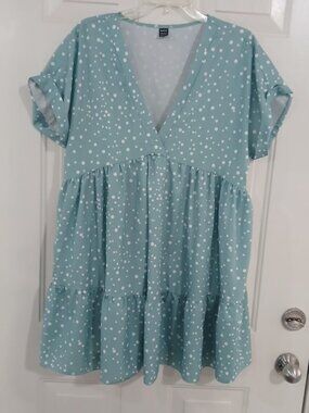 Womens Shein Polka Dot Babydoll Dress Size Large